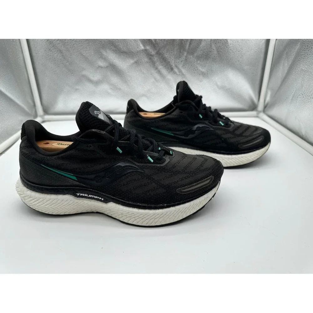 Saucony Triumph 19 Womens Running Shoes Black Teal S10678-10 Size 7.5